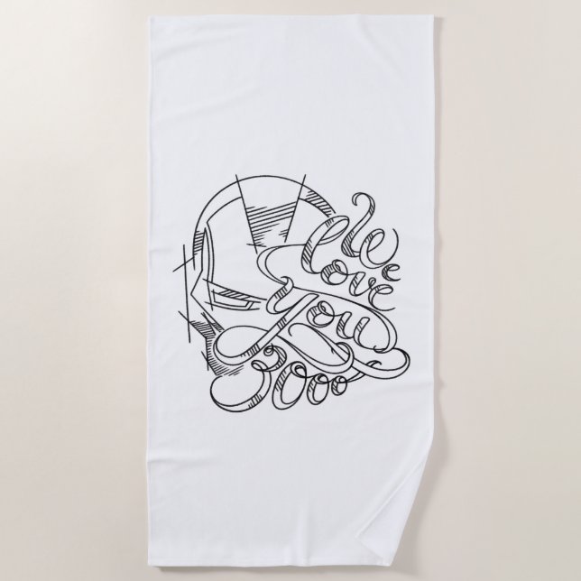 Iron Man | We Love You 3000 Beach Towel (Front)