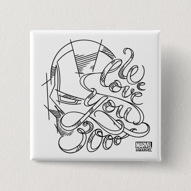 Iron Man | We Love You 3000 Button (Front)