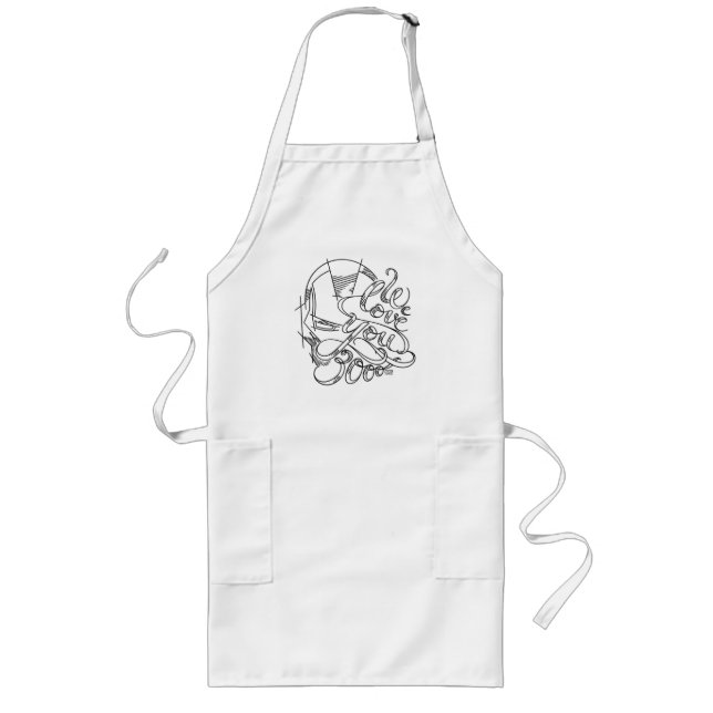 Iron Man | We Love You 3000 Long Apron (Front)