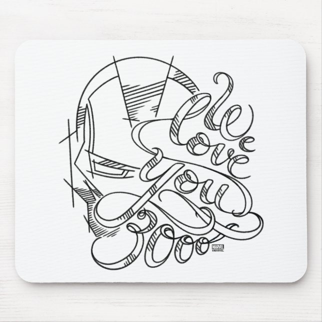 Iron Man | We Love You 3000 Mouse Pad (Front)