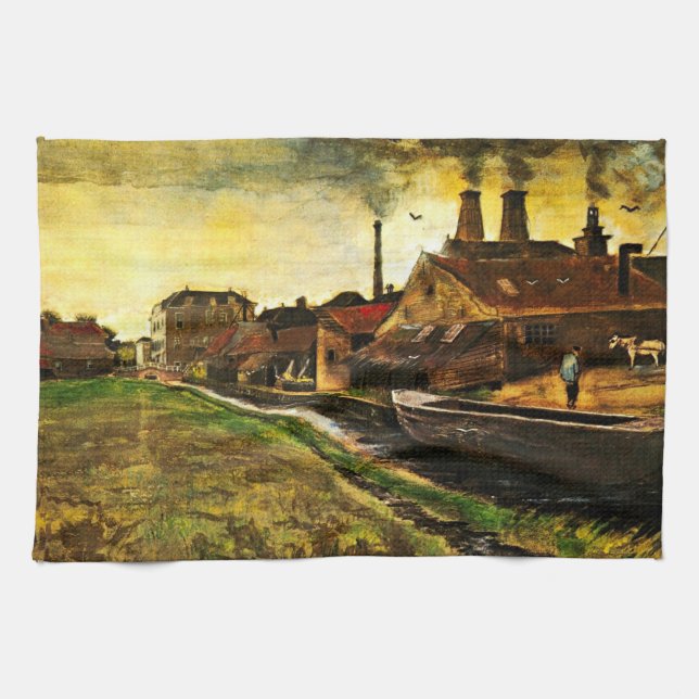 Iron Mill in The Hague by Vincent van Gogh Kitchen Towel (Horizontal)