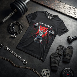 Iron Mindset Gym T-Shirt – Motivational Workout 