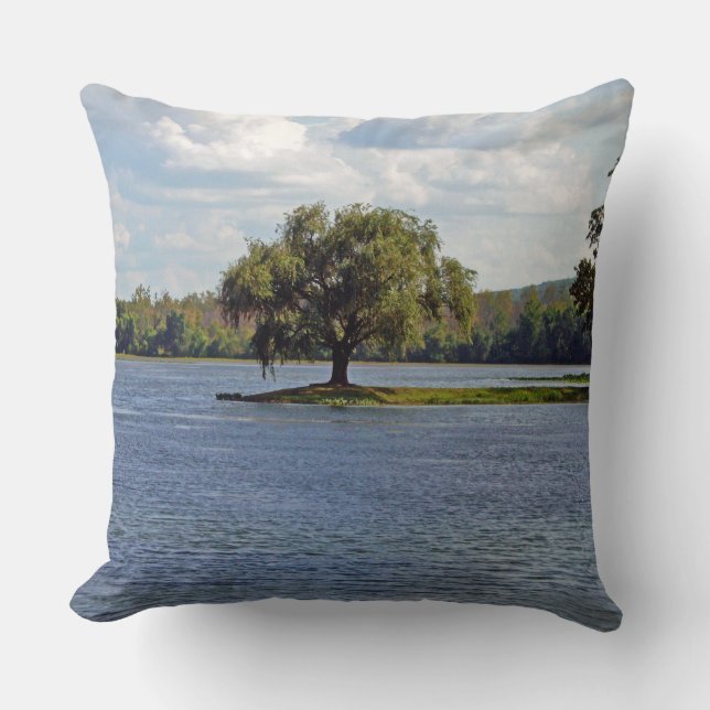 Iron Mountain Lake Throw Pillow (Front)