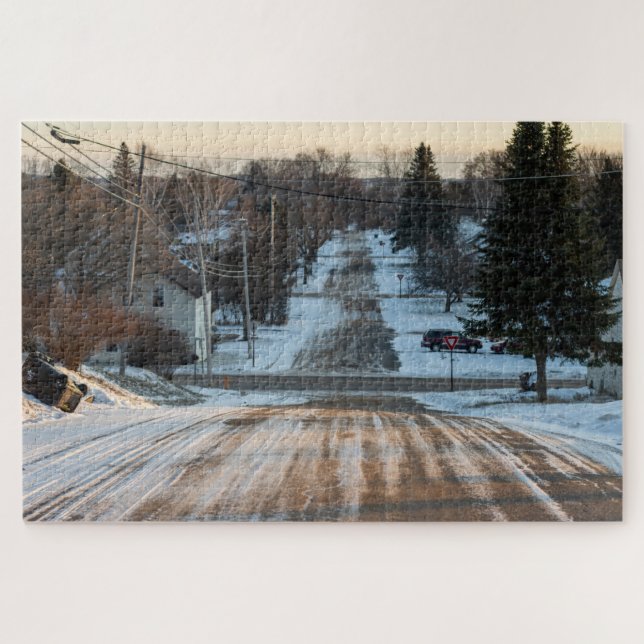Iron Mountain, Michigan in Winter Jigsaw Puzzle (Horizontal)