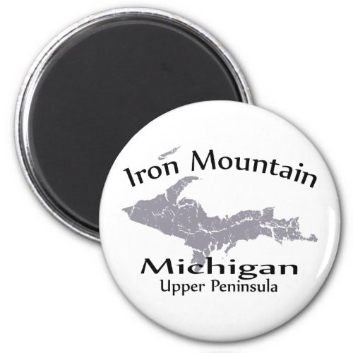 Iron Mountain Michigan Map Design Magnet