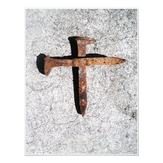 Iron Nail Cross -Nails of the crucified Christ art Photo Print (Front)
