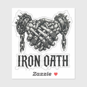 Iron Oath Skeleton Handshake Biker Sticker