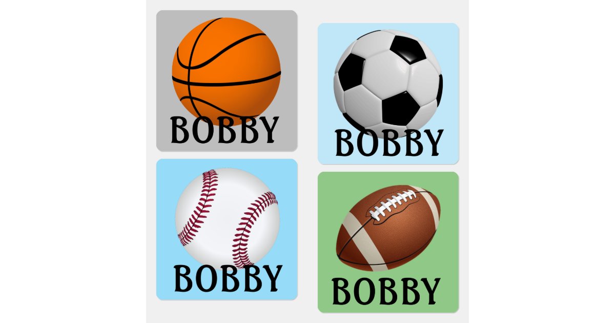 Iron On Boys Sports Balls Clothing Labels Name Zazzle Com