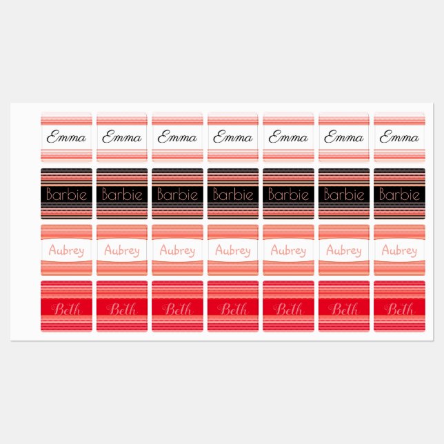 Iron On Fancy Designer Labels (Sheet)