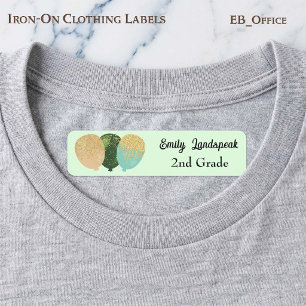 Iron on Green Glitter Party Balloons Labels