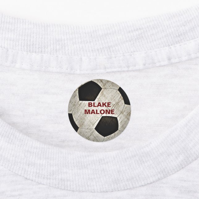 Iron On Kids Clothing Labels Soccer Balls (Affixed)