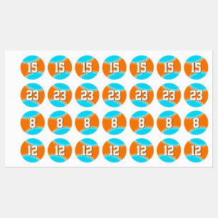 iron on labels for 1 to 4 baseball players