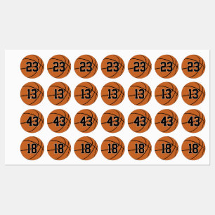 iron on labels for 1 to 4 basketball players