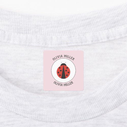 Iron on ladybug labels for school camp daycare