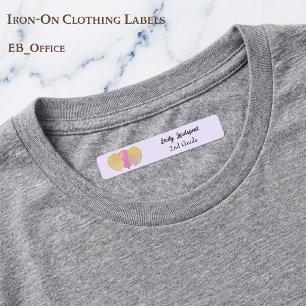 Iron on Pink Glitter Party Balloons Labels