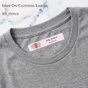 Iron on Purple Glitter Party Balloons Labels