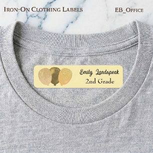 Iron on Yellow Glitter Party Balloons Labels