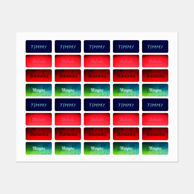 Iron Ons For the Kids Labels (Sheet)