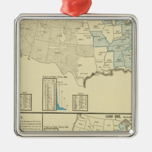 Iron ore mining regions metal ornament