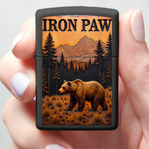 Iron Paw Grizzly Sunset Woods Zippo Lighter