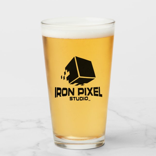 Iron Pixel Glass Cup (Front Filled)