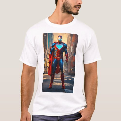 Iron Sentinel Man of Metropolis_ print products T_Shirt