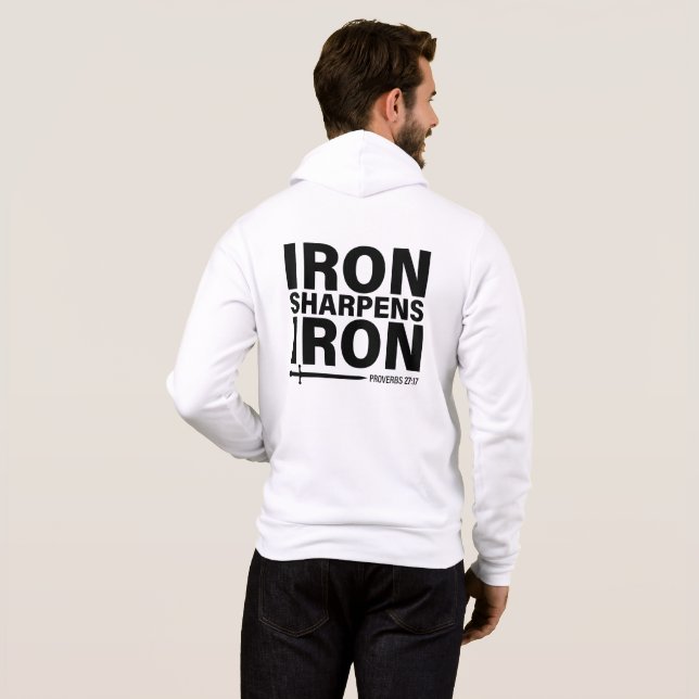 Iron Sharpens Iron Bella + Canvas Zip-Up Hoodie (Back Full)