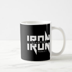 Iron Sharpens Iron Bible Jesus Faith Religious Chr Coffee Mug