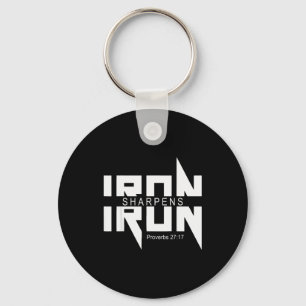 Iron Sharpens Iron Bible Jesus Faith Religious Chr Keychain