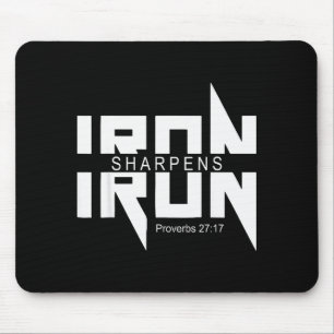 Iron Sharpens Iron Bible Jesus Faith Religious Chr Mouse Pad
