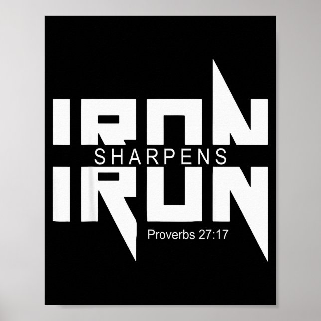 Iron Sharpens Iron Bible Jesus Faith Religious Chr Poster (Front)