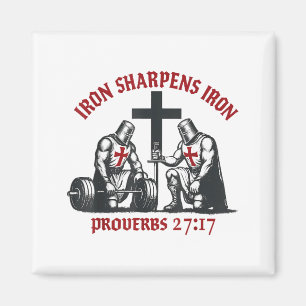 Iron Sharpens Iron Bible Scripture Christian Gym W Magnet