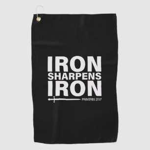 Iron Sharpens Iron Black Golf Towel
