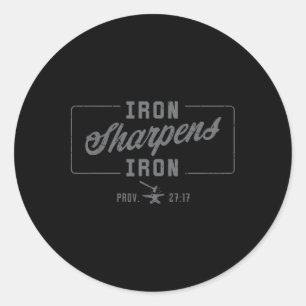 Iron Sharpens Iron Christian Men Bible Scripture G Classic Round Sticker