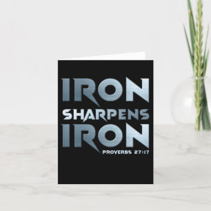 Iron Sharpens Iron – Christian Men & Women Proverb Letterpress Thank You Card