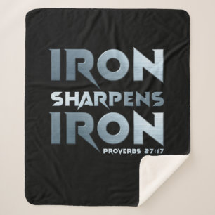 Iron Sharpens Iron – Christian Men & Women Proverb Sherpa Blanket