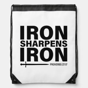 Iron Sharpens Iron Drawstring Backpack