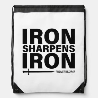 Iron Sharpens Iron Drawstring Backpack