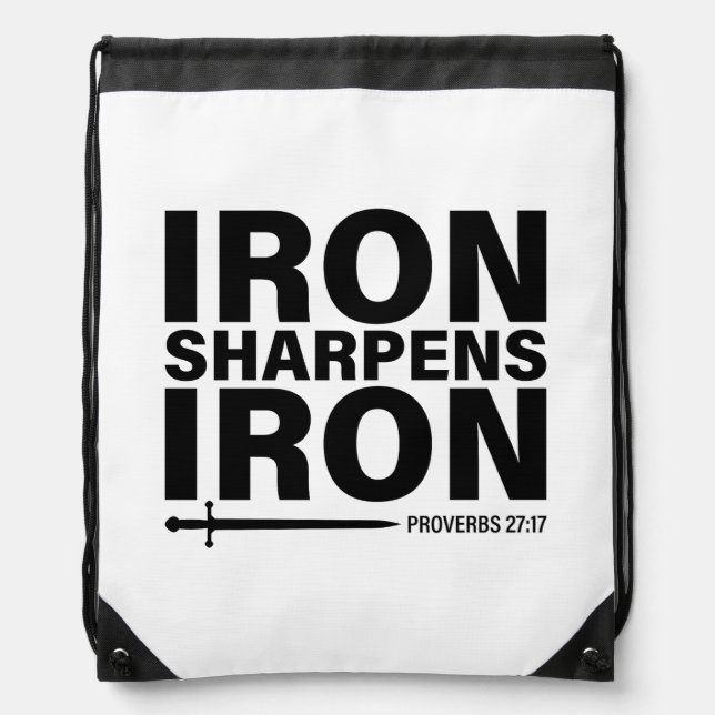 Iron Sharpens Iron Drawstring Backpack (Front)