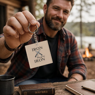 Iron sharpens Iron Knife Christian Keychain