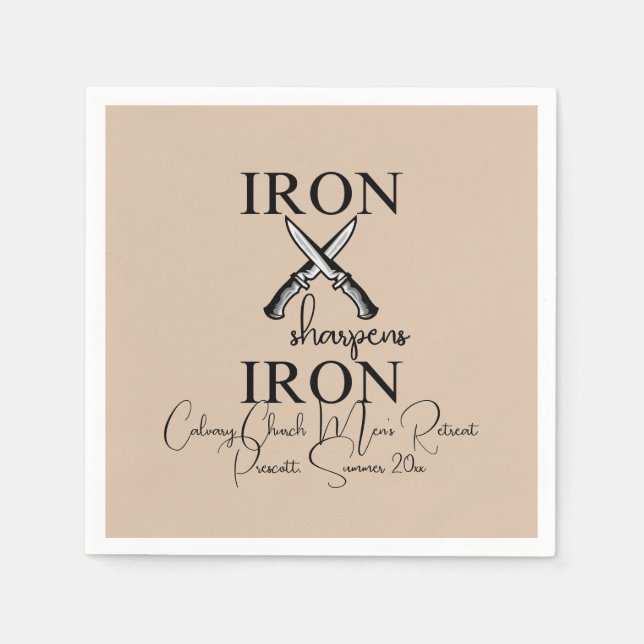 Iron sharpens Iron Knife Christian Napkins (Front)