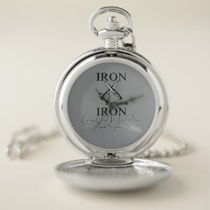 Iron sharpens Iron Knife Christian Pocket Watch