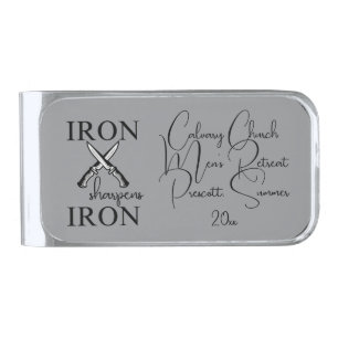 Iron sharpens Iron Knife Christian Silver Finish Money Clip