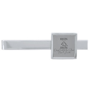 Iron sharpens Iron Knife Christian Silver Finish Tie Bar