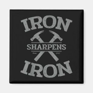 Iron Sharpens Iron Proverbs 27_17 Gym Workout Men Magnet