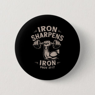 Iron Sharpens Iron Youth Christian Workout Gym Wei Button