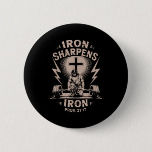 Iron Sharpens Iron Youth Christian Workout Gym Wei Button