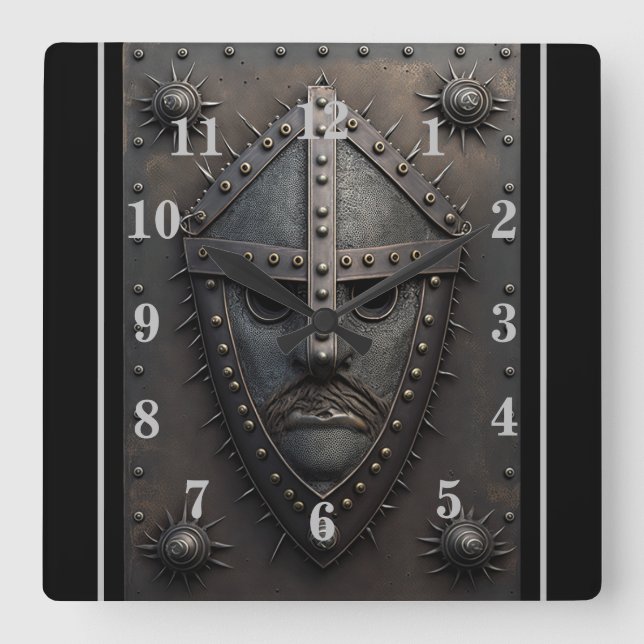 Iron Shield With Mask Clock (Front)