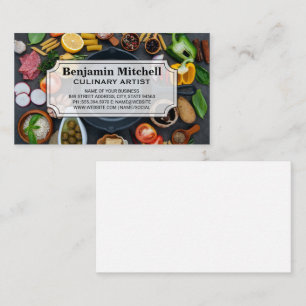 Iron Skillet Food on a Table Business Card