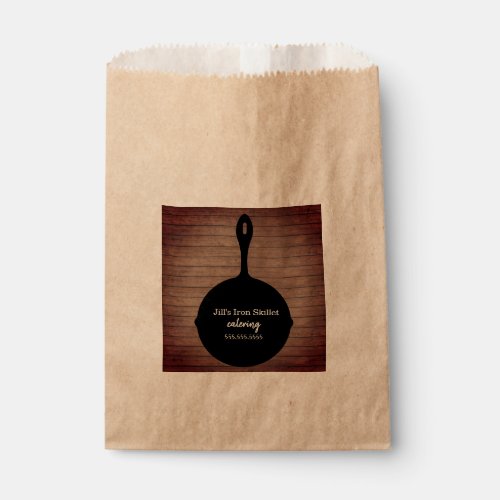 Iron Skillet Rustic Caterer Restaurant Food Favor Bag